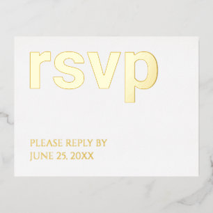 Invitación Postal Con Relieve Metalizado Relieve metalizado RSVP Sencilla Elección De Comid