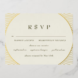 Invitación Postal Con Relieve Metalizado RSVP Bizantina de oro
