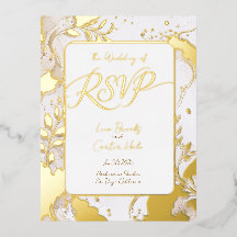 RSVP Minimalista con Foil de Acuarela Neutral