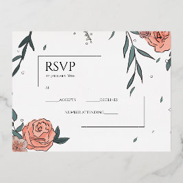 Invitación Postal Con Relieve Metalizado RSVP sin prisas