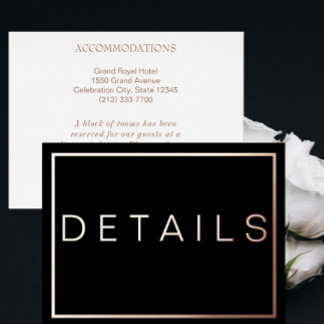 Invitación Postal Con Relieve Metalizado Simple y moderna Boda de ROSA con borde de oro RSV