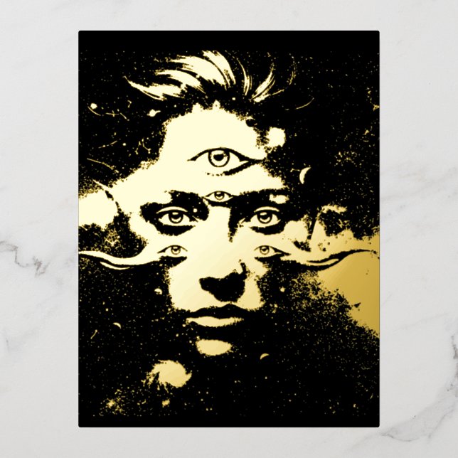 Invitación Postal Con Relieve Metalizado The Phantoms Eye (Anverso)