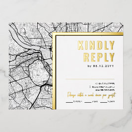 Invitación Postal Con Relieve Metalizado Washington, DC. Localizador de amor | Respuesta RS