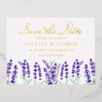 Watercolor Lavender Flower Garden Ahorra la fecha