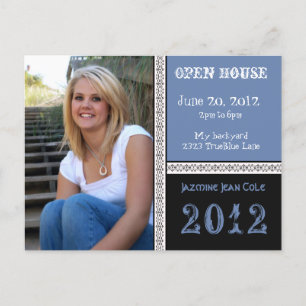 Invitación Postal de apertura azul