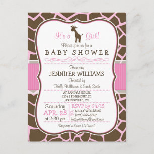 Invitación postal de Baby Shower para Chica de gui