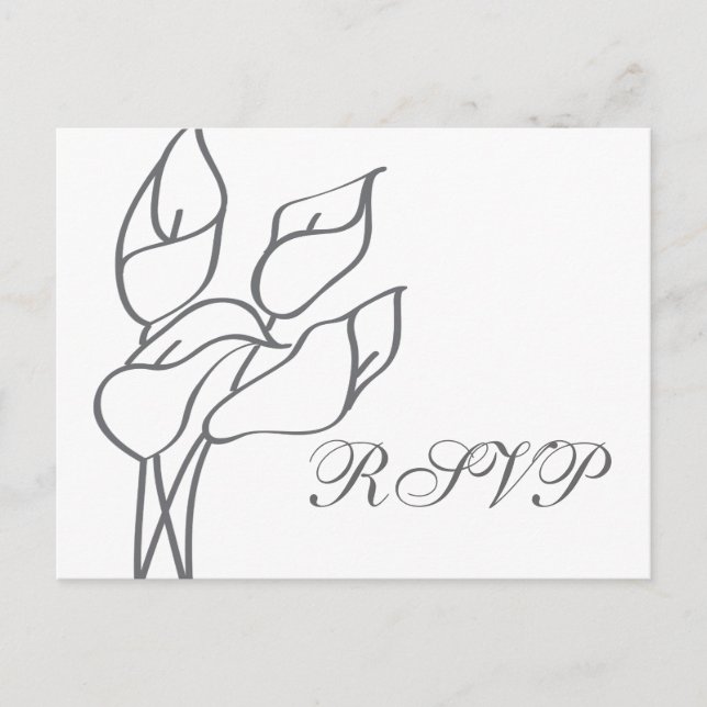 Invitación postal de Calla Lily RSVP (Anverso)