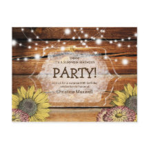 Postal de cumpleaños 80 de Rustic Surprise Sunflow