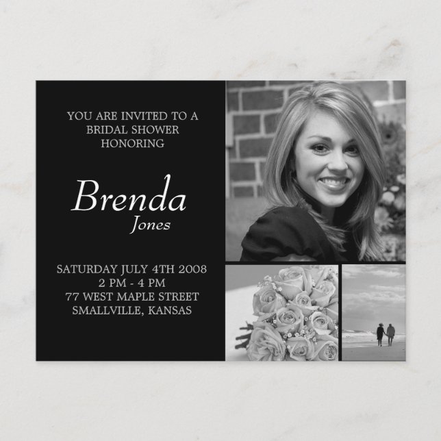 Invitación Postal de ducha de novia personalizable (Anverso)