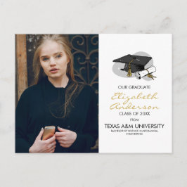 Invitación Postal de Fiesta de foto y tapa de graduación dibu