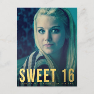 Invitación Postal de foto de Relieve metalizado dorado dulce 