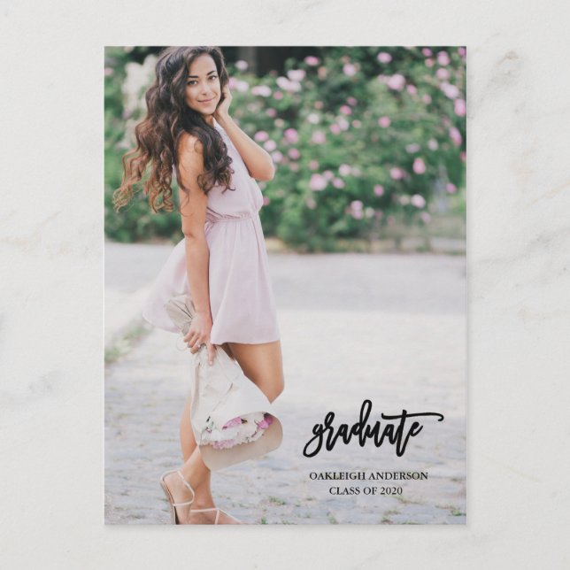 Invitación Postal de fotografía de graduado con guión de cali (Anverso)