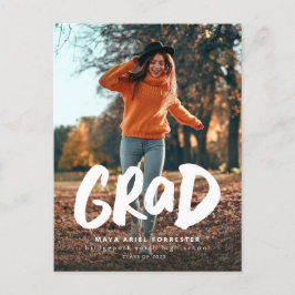 Invitación postal de graduación de foto de grado n