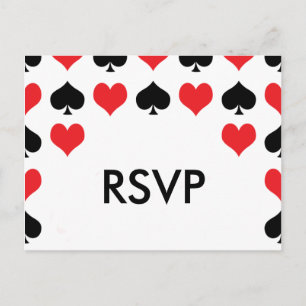 Invitación Postal de Hearts Spades Casino RSVP