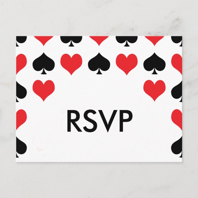 Invitación Postal de Hearts Spades Casino RSVP (Anverso)