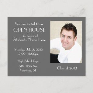 Invitación Postal de la casa abierta gris