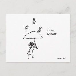 Invitación postal de la ducha de bebé