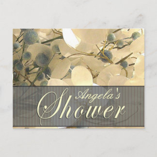 Invitación postal de la flor de la ducha de novia personaliza