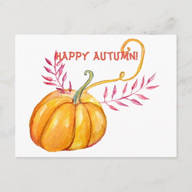 Invitación Postal de otoño feliz (Anverso)