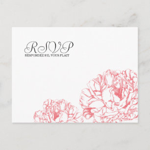Invitación Postal de Peony RSVP