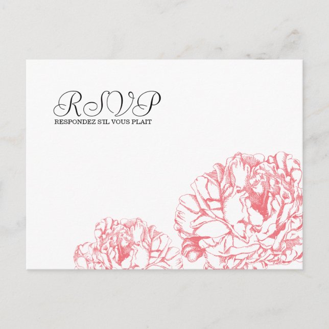 Invitación Postal de Peony RSVP (Anverso)