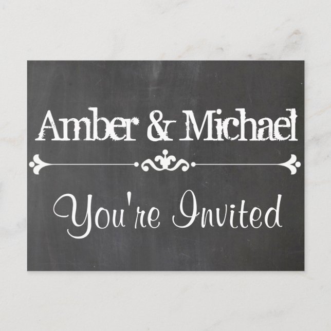 Invitación Postal de Personalizado de pizarra de calcomanías (Anverso)
