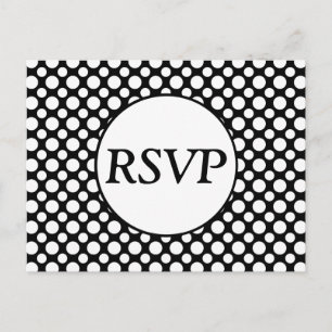Invitación Postal de puntos de polka blanco Personalizado RSV