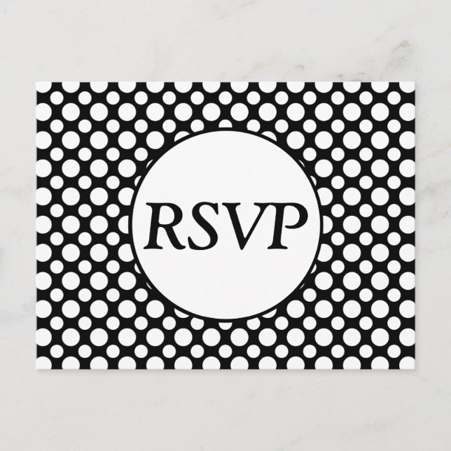 Invitación Postal de puntos de polka blanco Personalizado RSV (Anverso)