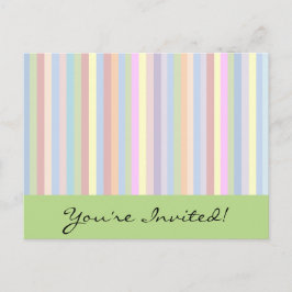 Invitación Postal de rayas pasteles