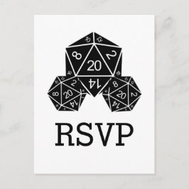 Invitación Postal de respuesta de dados Ebony D20