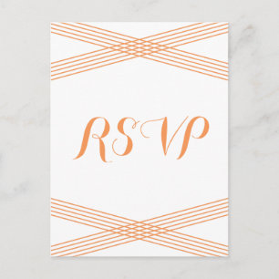 Invitación Postal de respuesta de deco moderno naranja