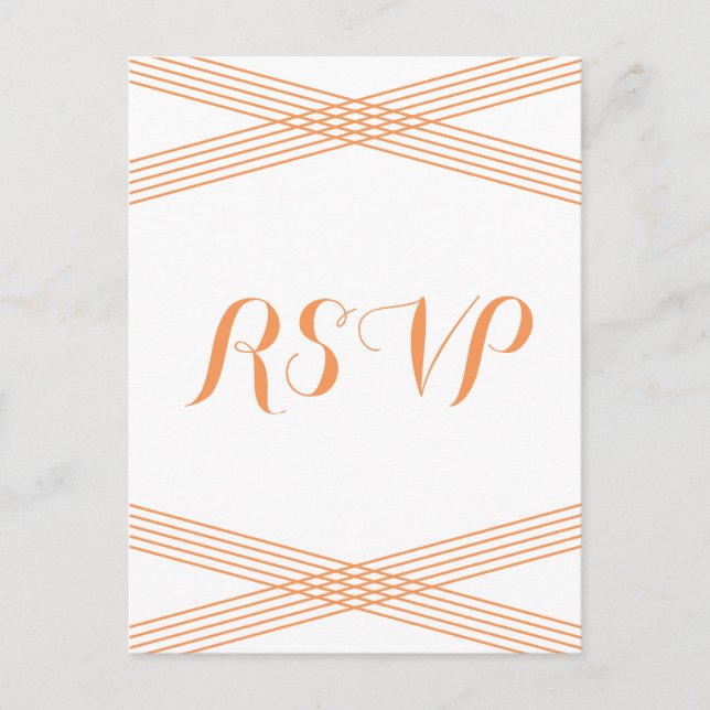 Invitación Postal de respuesta de deco moderno naranja (Anverso)