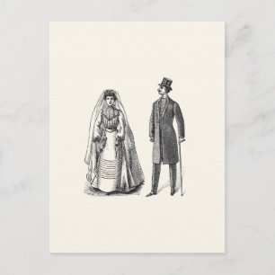 Invitación Postal de respuesta de novias y novios