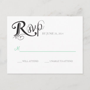 Invitación Postal de respuesta del Boda de historias de amor
