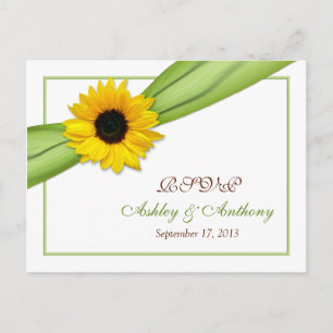 Invitación Postal de respuesta RSVP de la boda de la cinta ve