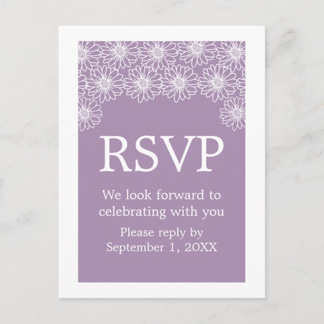Invitación Postal de RSVP de Whimsical Daisies (Anverso)
