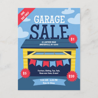 Invitación postal de venta de garaje
