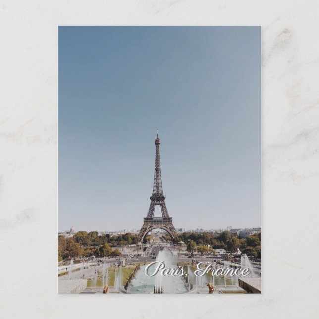 Invitación postal de viaje de la Torre Eiffel de París (Anverso)
