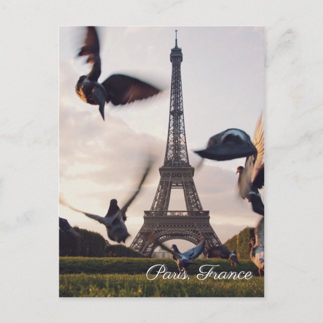 Invitación postal de viaje de la Torre Eiffel de París (Anverso)