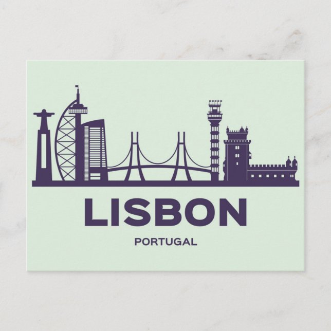 Invitación postal de viaje por vía aérea de Lisboa Portugal (Anverso)