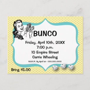 Invitación Postal del lucky Bunco Player de Artinspired