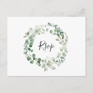 Invitación Postal Eucalyptus Wreath RSVP con elección de comi