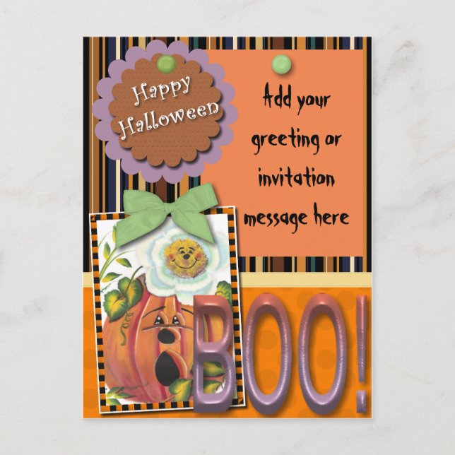 Invitación Postal feliz de Halloween (Anverso)