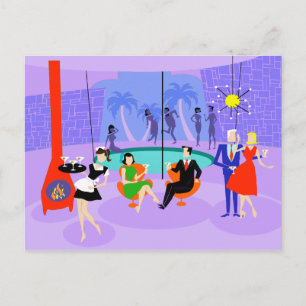 Invitación Postal Fiesta de cócteles trópicos retro