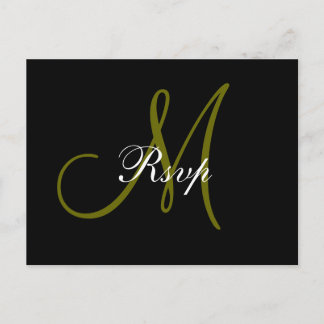 Invitación Postal Monograma RSVP de boda