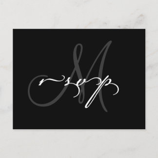 Invitación Postal Monograma RSVP de boda