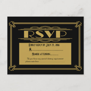 Invitación Postal RSVP Art Deco de 20