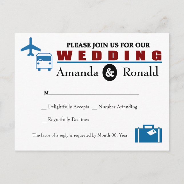 Invitación Postal RSVP con tema de viaje de cosecha (Anverso)