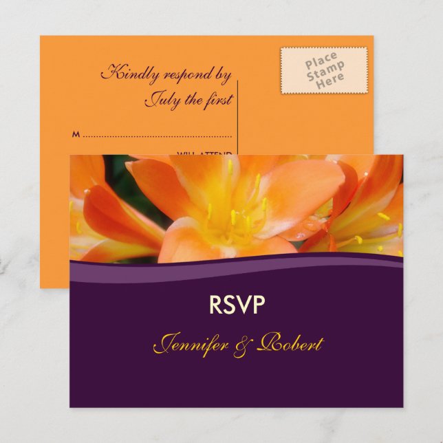 Invitación Postal RSVP de boda (Anverso / Reverso)