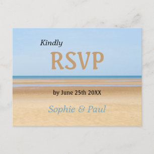 Invitación Postal RSVP de boda de playa